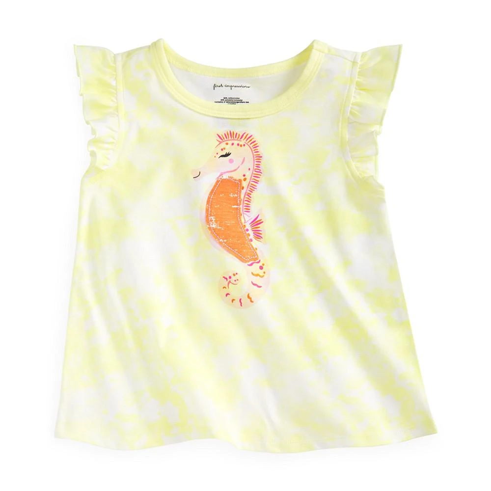 商品First Impressions|Baby Girls Seahorse T-Shirt, Created for Macy's,价格¥15,第1张图片
