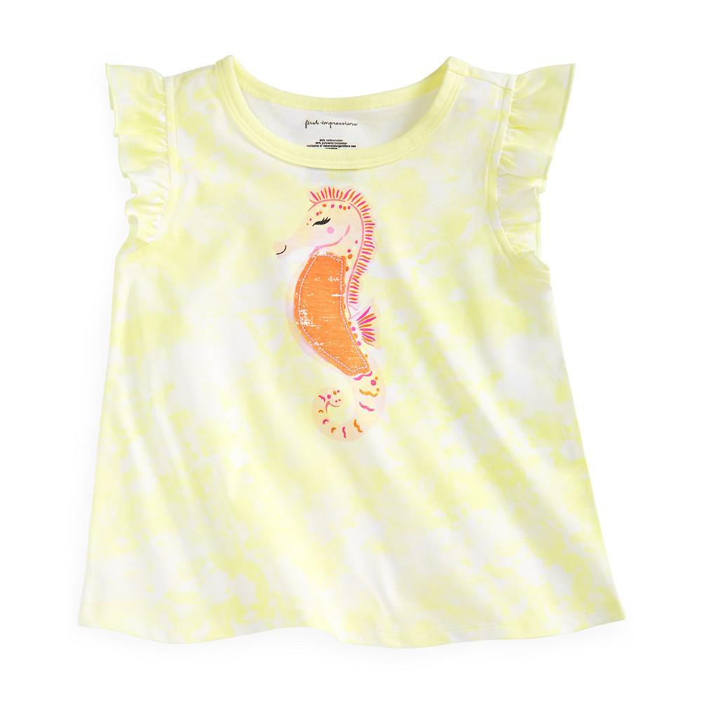 商品First Impressions|Baby Girls Seahorse T-Shirt, Created for Macy's,价格¥29,第1张图片