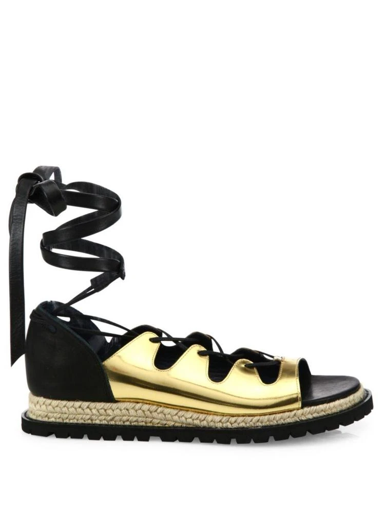 商品Sacai|Metallic Leather Espadrille Sandals,价格¥2070,第5张图片详细描述