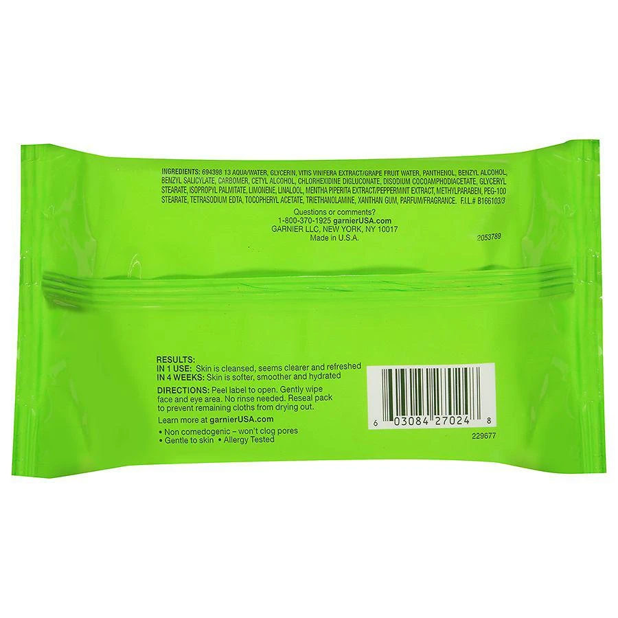 商品Garnier Nutritioniste|Nutri-Pure Detoxifying Wet Cleansing Towelettes,价格¥25,第2张图片详细描述