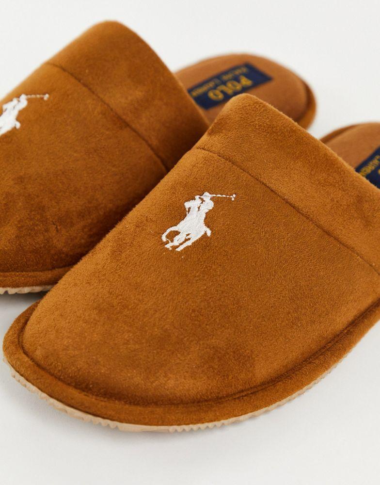 商品Ralph Lauren|Polo Ralph Lauren sunday scuff II slip on slippers in tan,价格¥225,第5张图片详细描述