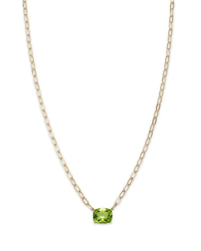 商品Bloomingdale's|Peridot Solitaire Pendant Necklace in 14K Yellow Gold, 18",价格¥14883,第1张图片详细描述