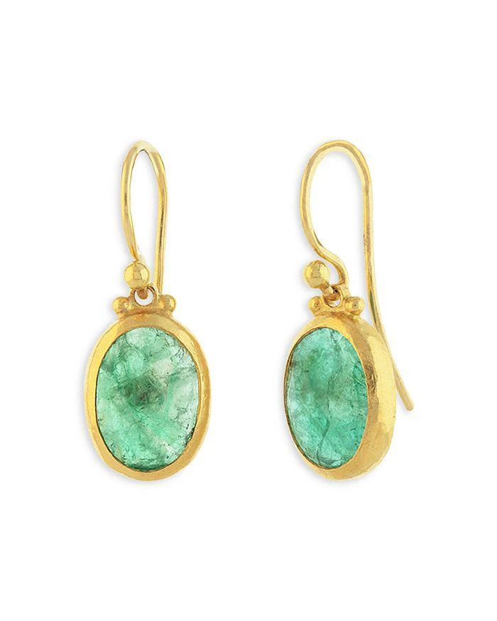 商品Gurhan|24K Yellow Gold Elements Emerald Oval Drop Earrings,价格¥14949,第1张图片