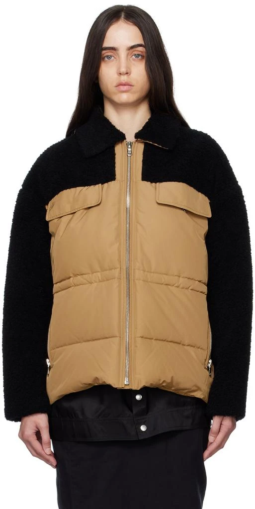 商品Yves Salomon|Brown & Black Paneled Jacket,价格¥1496,第1张图片