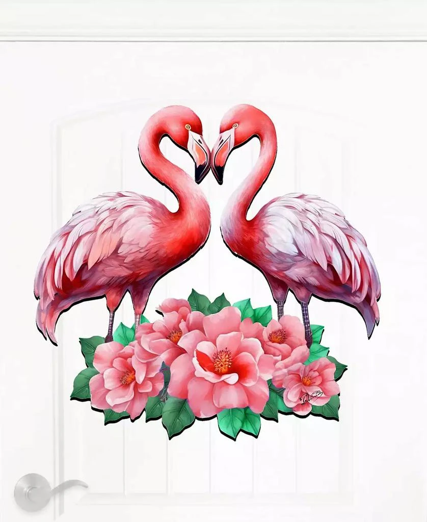 Holiday Wall Decor Door Decor Flamingos in Love Wooden G. DeBrekht 商品
