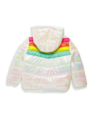 Girl’s Faux Fur Hood Puffer Jacket商品第2张图片规格展示