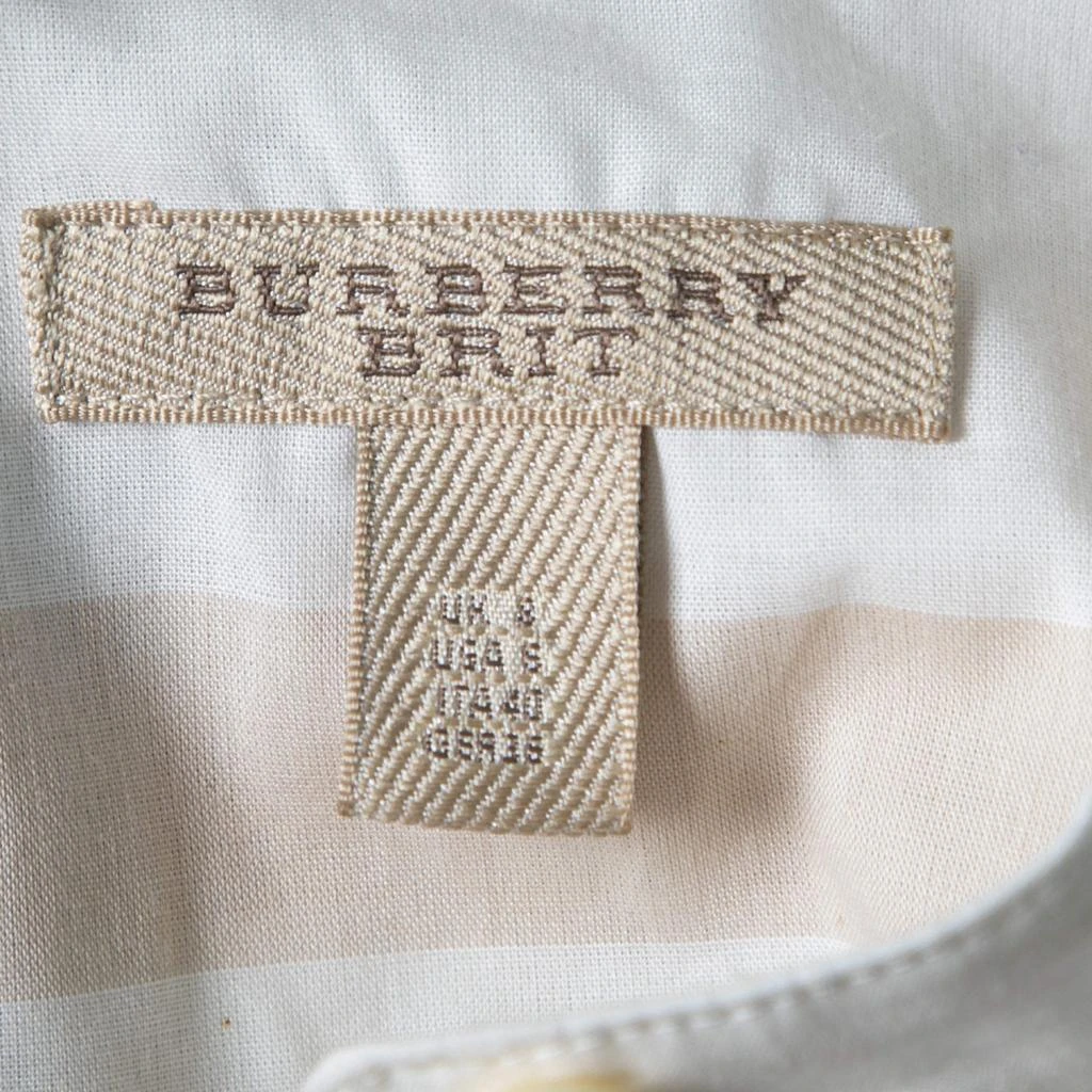 商品[二手商品] Burberry|Burberry Brit Off White Checked Cotton Sleeveless Belted Shirt Dress S,价格¥938,第4张图片详细描述