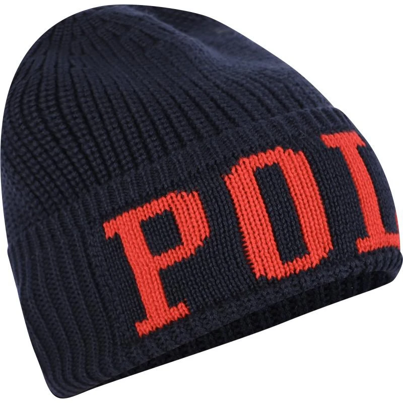 商品Ralph Lauren|Ribbed knit logo winter hat in navy,价格¥557,第1张图片