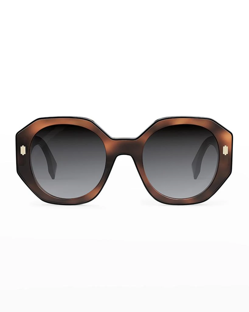 商品Fendi|Two-Tone Round Acetate Sunglasses,价格¥2675,第3张图片详细描述