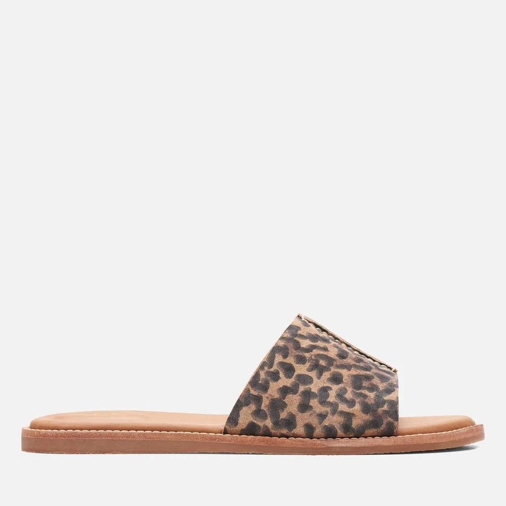 商品Clarks|Clarks Women's Karsea Suede Mules - Leopard,价格¥107,第1张图片