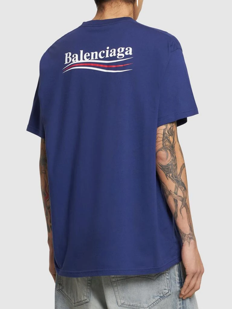 商品Balenciaga|Political Logo Cotton T-shirt,价格¥5163,第2张图片详细描述