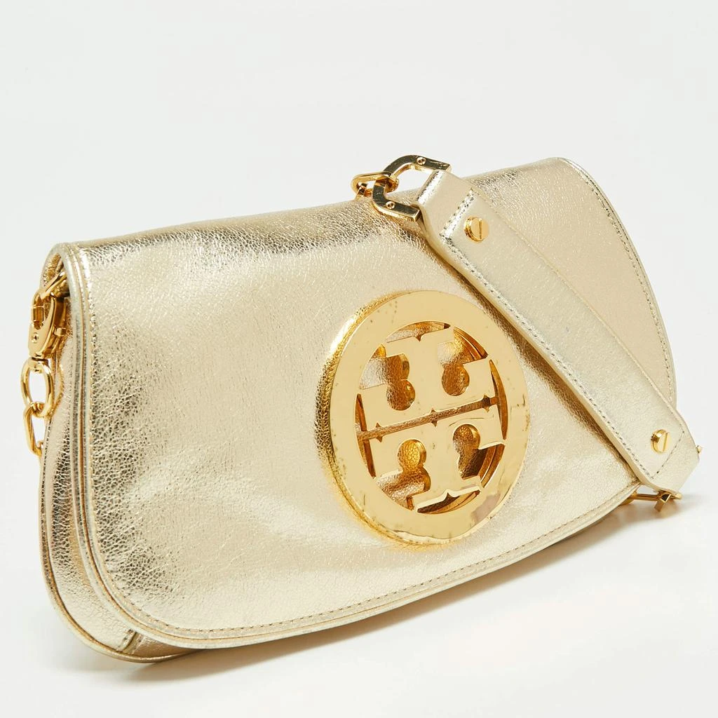 商品[二手商品] Tory Burch|Tory Burch Metallic Gold Leather Reva Logo Crossbody Bag,价格¥1573,第3张图片详细描述