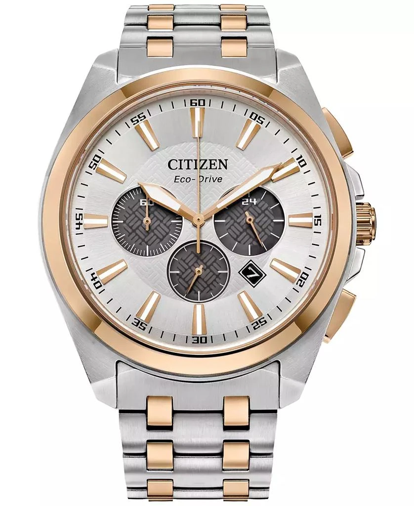 商品Citizen|Eco-Drive Men's Chronograph Classic Two-Tone Stainless Steel Bracelet Watch 41mm,价格¥2448,第1张图片
