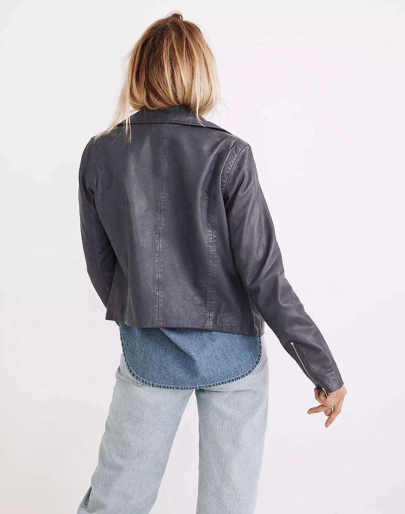 商品Madewell|Washed Leather Motorcycle Jacket,价格¥3661,第5张图片详细描述