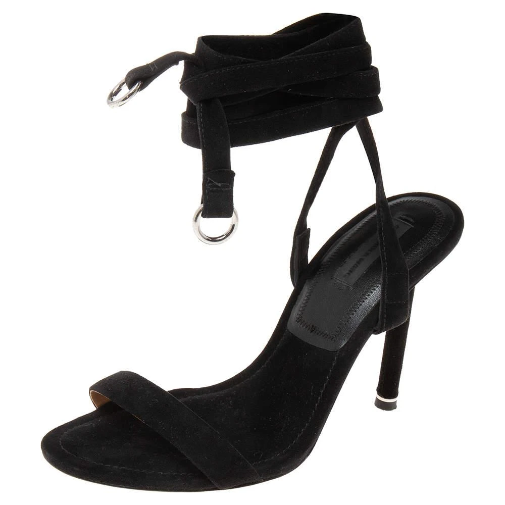 商品[二手商品] Alexander Wang|Alexander Wang Black Suede  Ankle Wrap Sandals Size 38,价格¥884,第1张图片