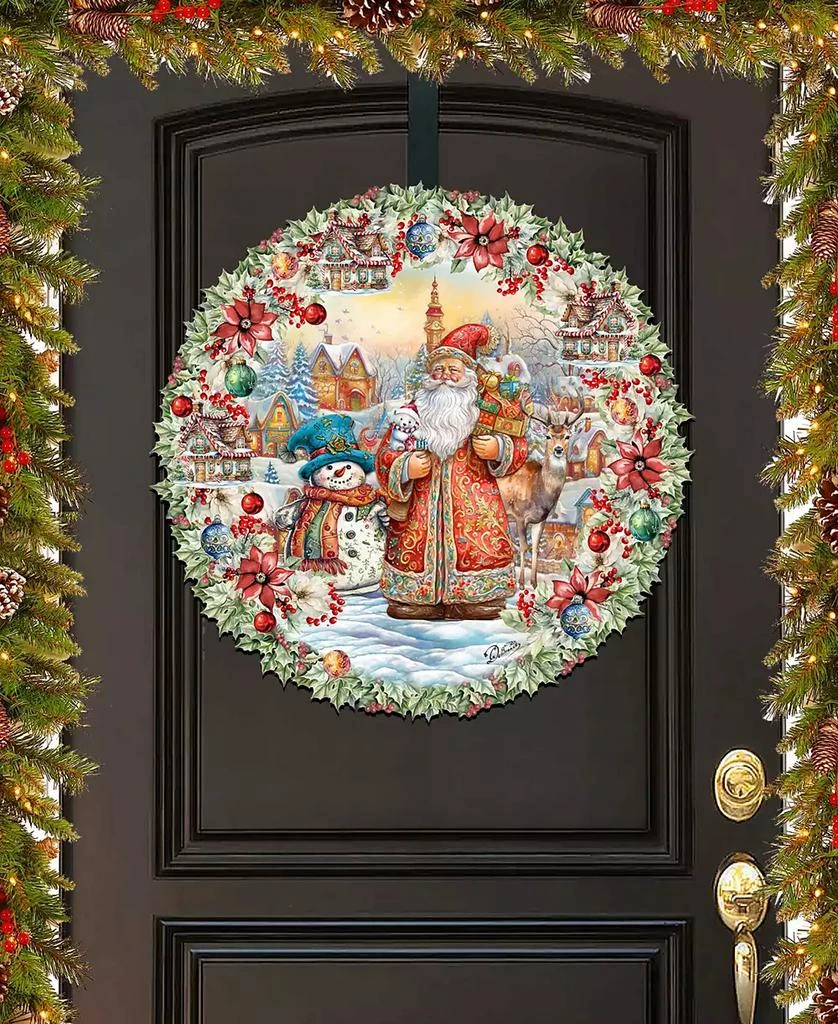 商品Designocracy|Merry Christmas Wreath Christmas Wooden Wall Decor Door Decor G. DeBrekht,价格¥1099,第1张图片