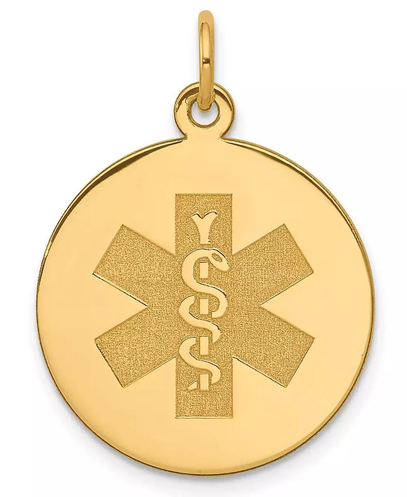 商品Macy's|Medical Info Charm Pendant in 14k Gold,价格¥4787,第1张图片