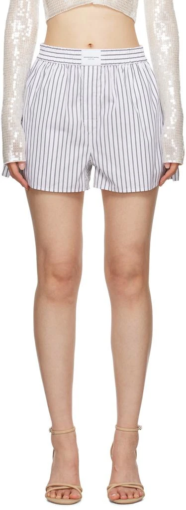 商品Alexander Wang|White Striped Boy Shorts,价格¥2085,第1张图片