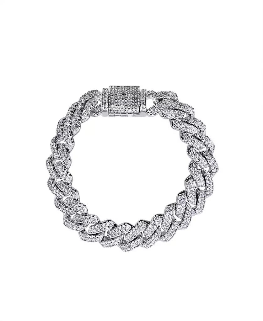 商品OMA THE LABEL|Frosty Link Collection 14mm Bracelet in White Gold- Plated Brass, 7",价格¥838,第1张图片