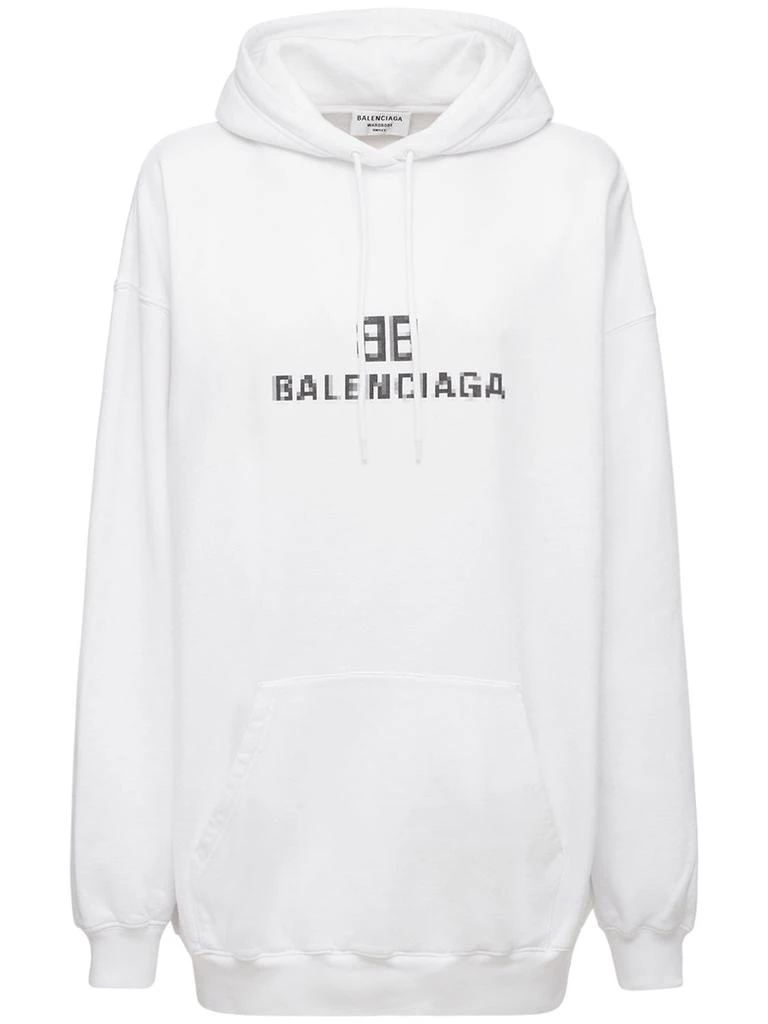 商品Balenciaga|Logo Hooded Cotton Jersey Sweatshirt,价格¥4483,第1张图片