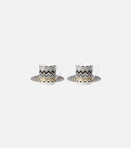 商品Missoni|Zig Zag Gold set of 2 espresso cups and saucers,价格¥2487,第1张图片