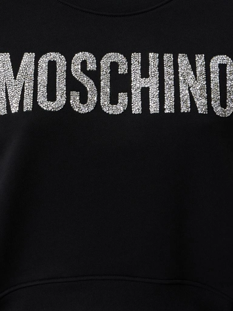 商品Moschino|Jersey Logo Long Sleeve Crop Sweatshirt,价格¥4377,第3张图片详细描述