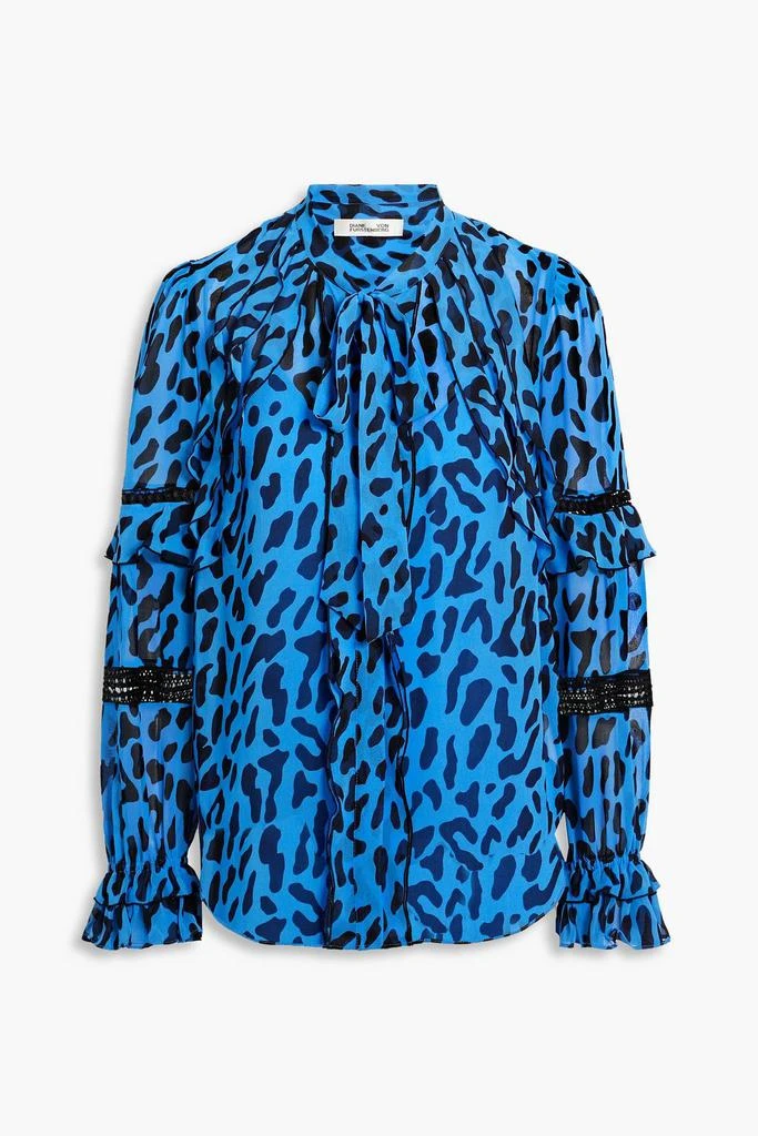 商品Diane von Furstenberg|Arlington ruffled leopard-print chiffon blouse,价格¥855,第1张图片