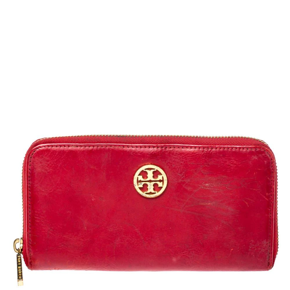 商品[二手商品] Tory Burch|Tory Burch Red Leather Robinson Zip Around Wallet,价格¥813,第1张图片