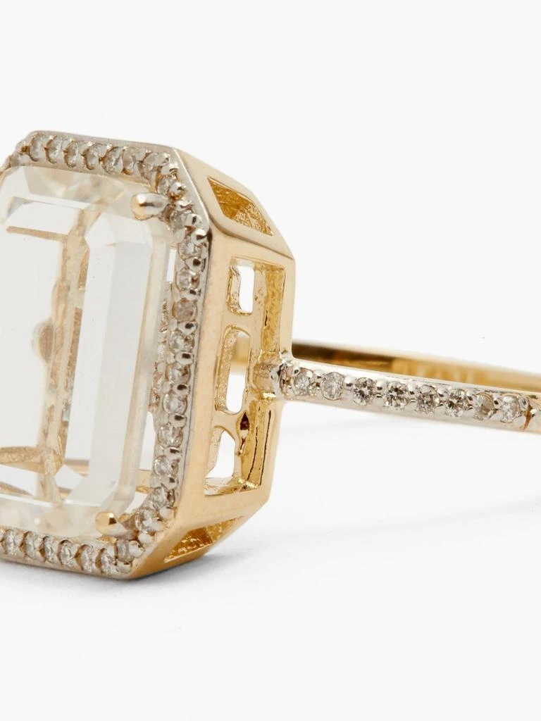 商品MATEO|Initials diamond, quartz & 14kt gold ring R-Z,价格¥7835,第4张图片详细描述
