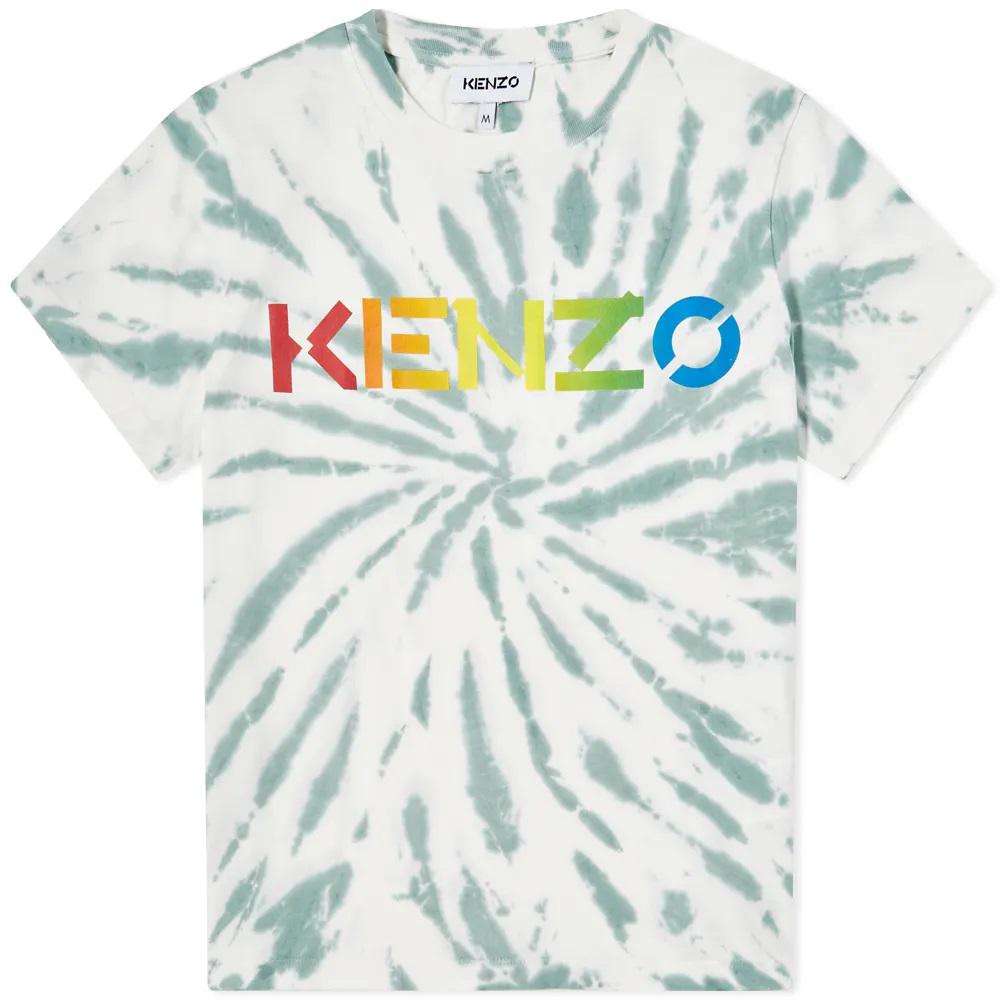 Kenzo Ladies Mint Tie-Dyed Crewneck T-Shirt, Size Large商品第1张图片规格展示