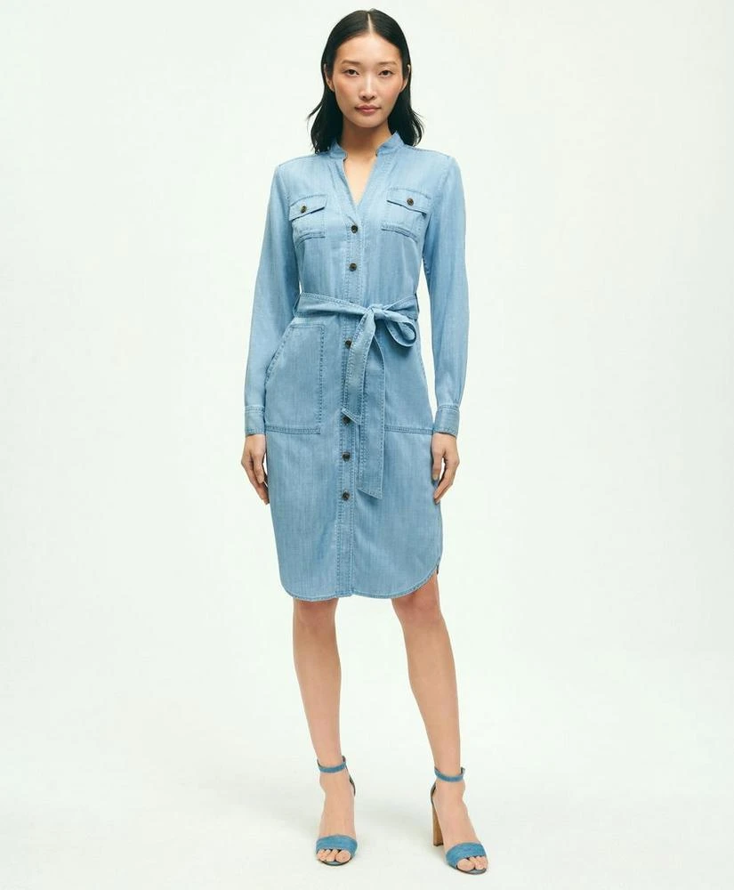 Lyocell Blend Chambray Shirt Dress 商品