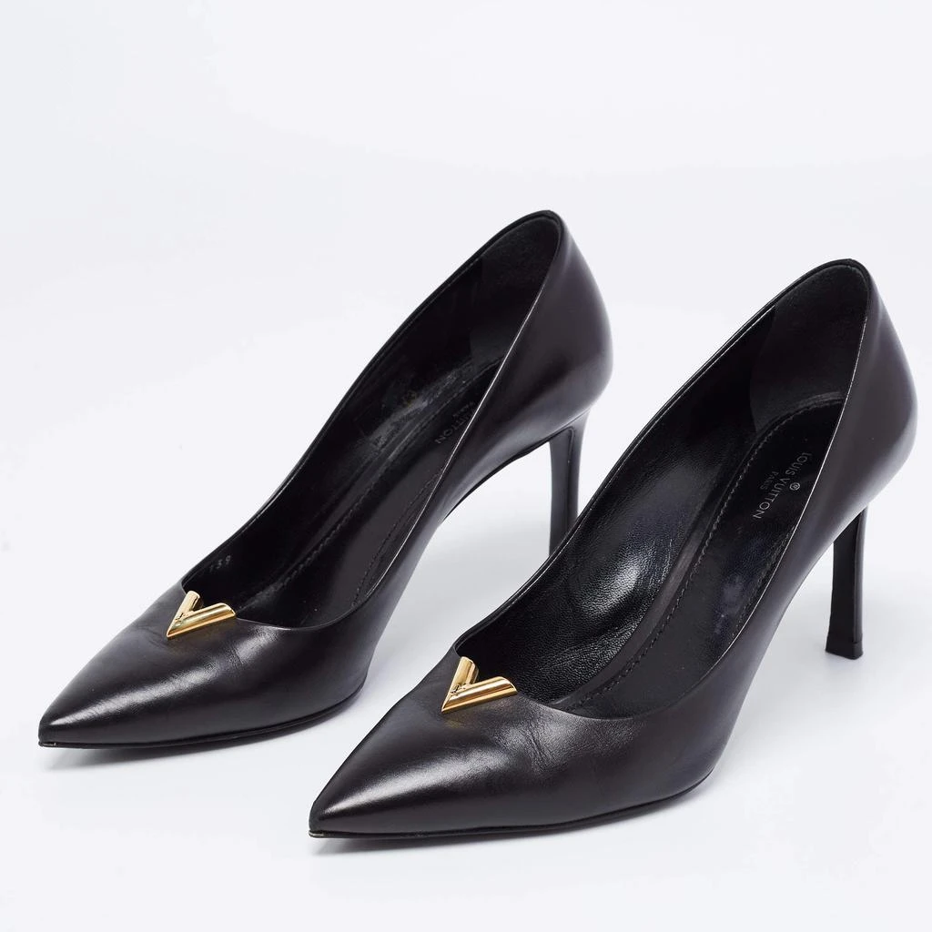 商品[二手商品] Louis Vuitton|Louis Vuitton Black Leather Heartbreaker Pointed Toe Pumps Size 38,价格¥4076,第2张图片详细描述