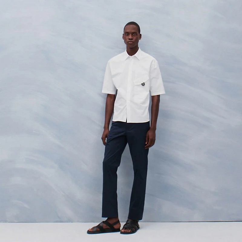 商品Hermes|Hermes/爱马仕 男士白色棉衬衫,价格¥8125,第4张图片详细描述