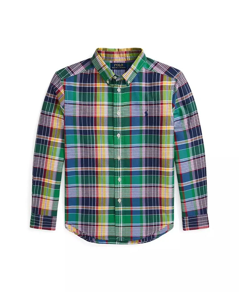 商品Ralph Lauren|Big Boys Plaid Cotton Oxford Shirt,价格¥172,第1张图片