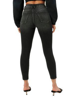 商品Good American|Good Cropped High-Waist Skinny Jeans,价格¥551,第4张图片详细描述