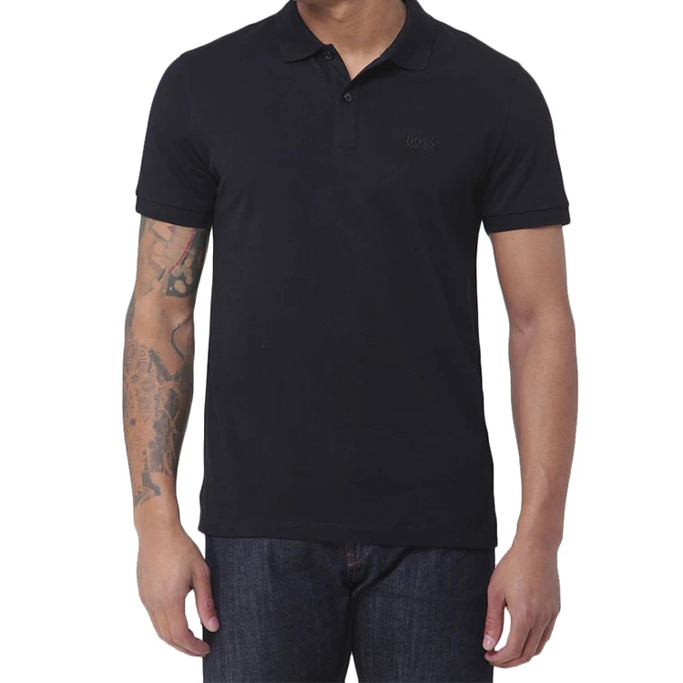 商品[国内直发] Hugo Boss|休闲短袖Polo衫 男款 黑色,价格¥911,第5张图片详细描述