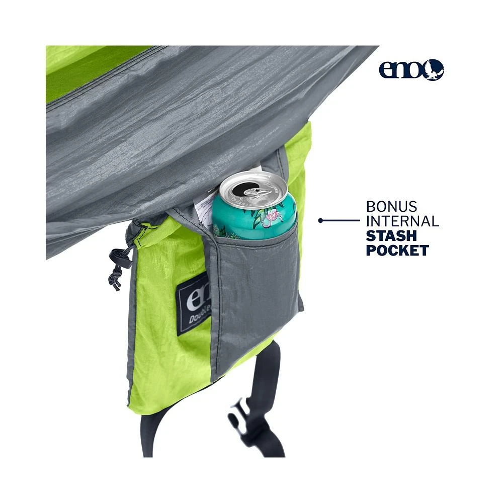 商品ENO|DoubleNest Hammock - Lightweight, Portable, 1 to 2 Person Hammock - For Camping, Hiking, Backpacking, Travel, a Festival, or the Beach - Chartreuse/Grey,价格¥558,第3张图片详细描述