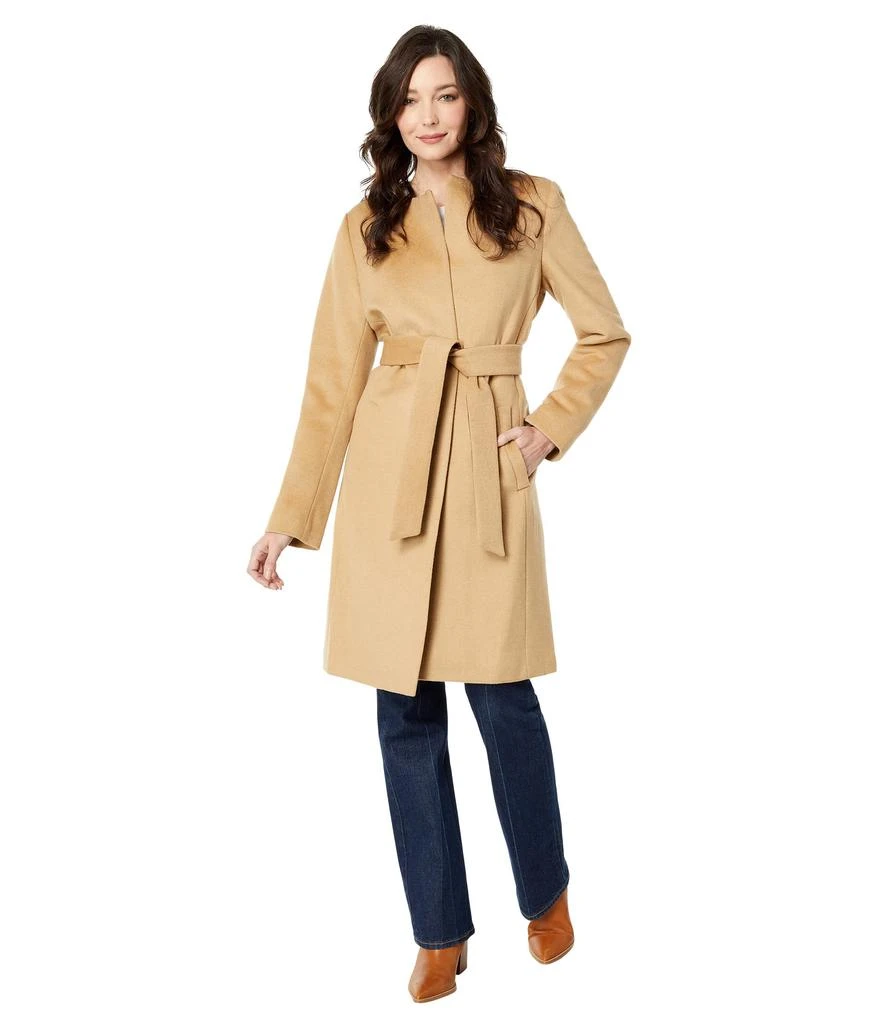 商品Ralph Lauren|Wrap Coat with Faux Leather Detail,价格¥2976,第1张图片