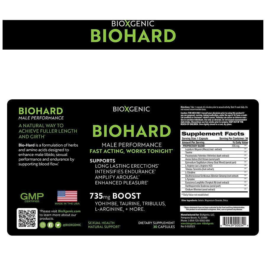商品BioXgenic|Bio-Hard Male Performance Capsules,价格¥293,第4张图片详细描述