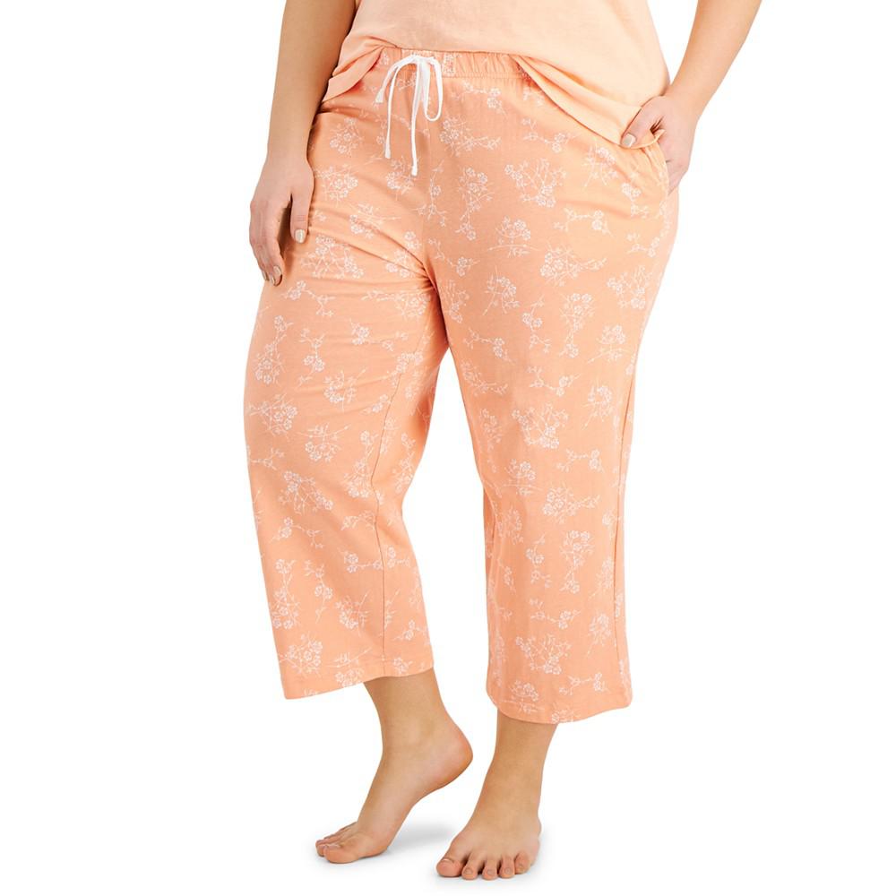 Plus Size Cotton Cropped Pajama Pants, Created for Macy's商品第1张图片规格展示