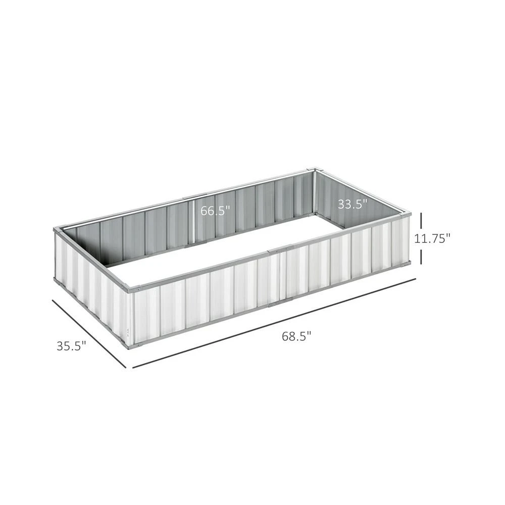 商品Outsunny|Metal Raised Garden Bed No Bottom Large Steel Planter Box w/ Gloves,价格¥561,第3张图片详细描述