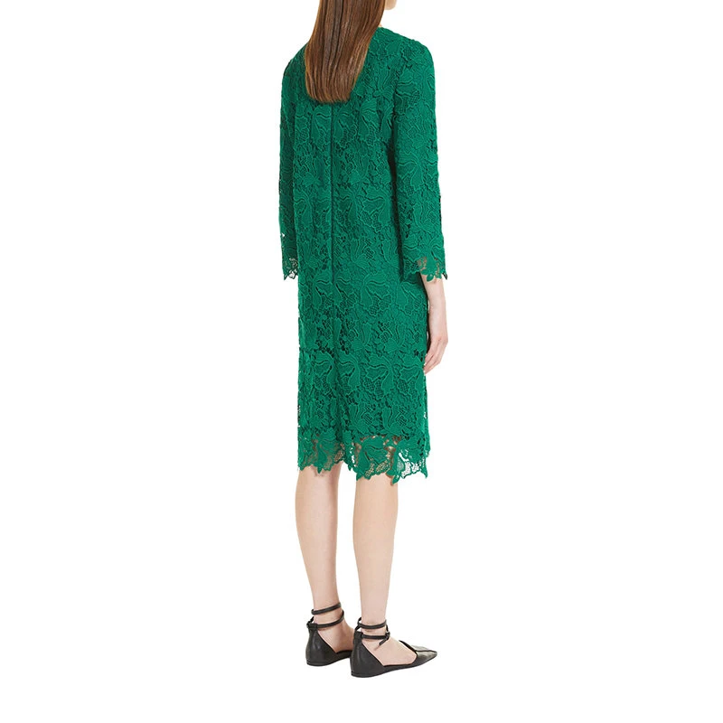 商品Max Mara|【预售3-7天】麦丝玛拉 22年早春新款 BELINDA系列 女士绿色棉质混纺花边蕾丝迷你连衣裙6221142406003,价格¥68370,第6张图片��详细描述