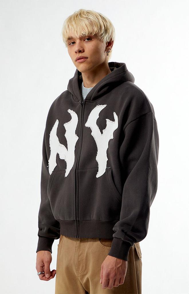 PacSun NY Raw Applique Full Zip Up Hoodie - Hoodies - BeyondStyle PacSun NY Raw Applique Full Zip Up Hoodie - Hoodies - BeyondStyle