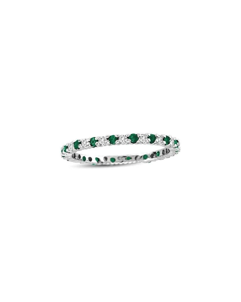 商品Suzy Levian|14K 0.55 ct. tw. Diamond & Emerald Eternity Ring,价格¥14463,第1张图片