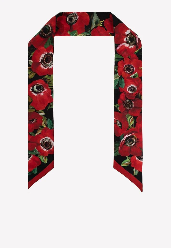 商品Dolce & Gabbana|Floral Print Silk Twill Headscarf,价格¥1986,第1张图片