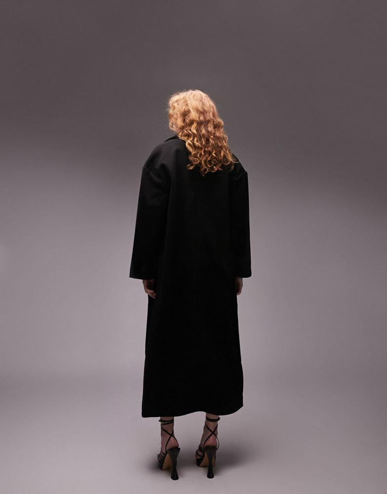 Topshop longline chuck on coat in black商品第2张图片规格展示