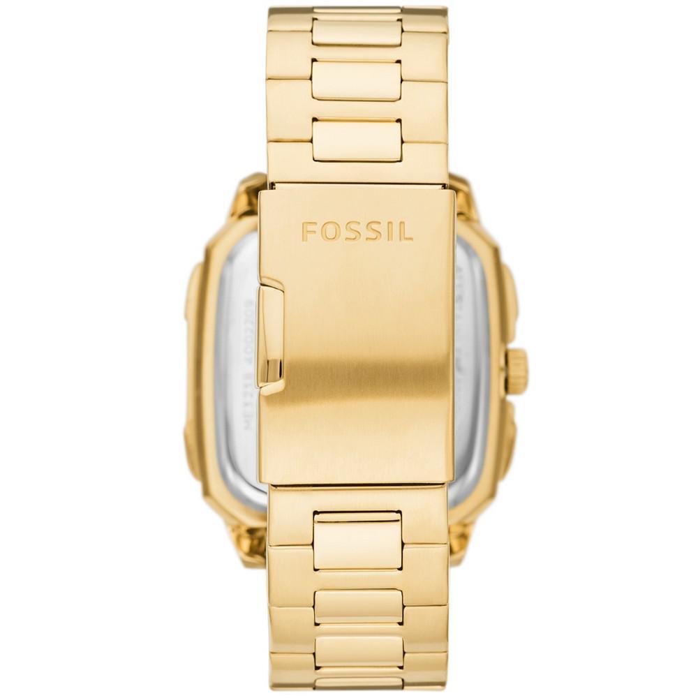 商品Fossil|Men's Inscription Automatic Gold-Tone Stainless Steel Bracelet Watch, 42mm,价格¥1889,第5张图片详细描述