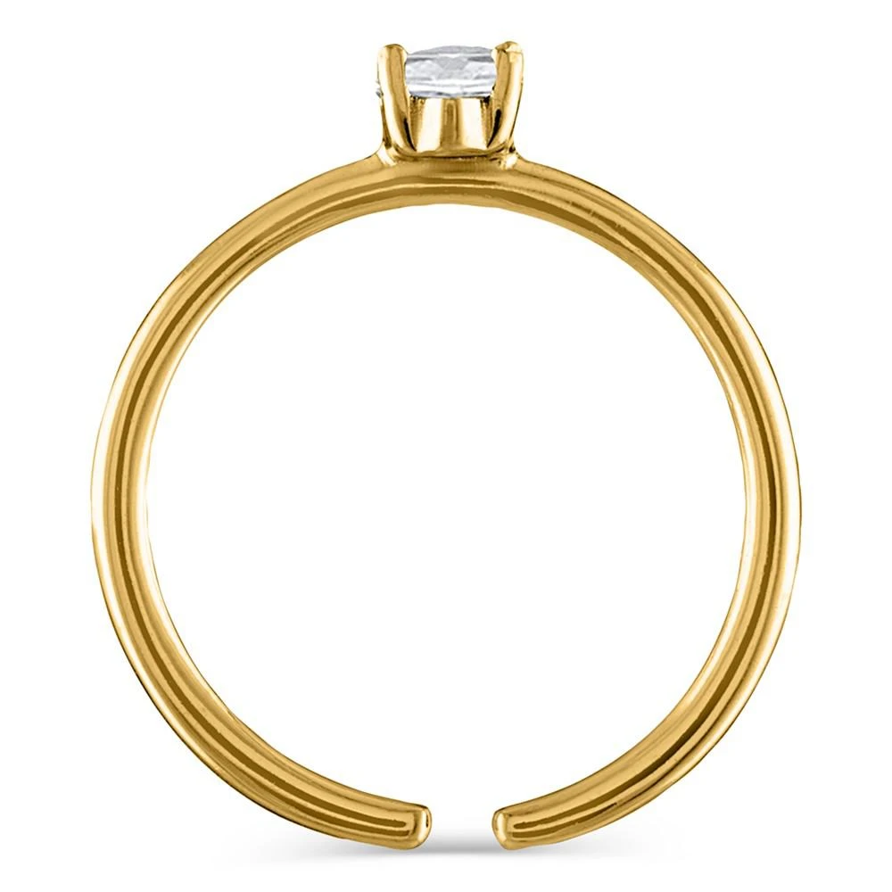 Smaragd 18k Gold-Plated Cubic Zirconia Adjustable Ring 商品