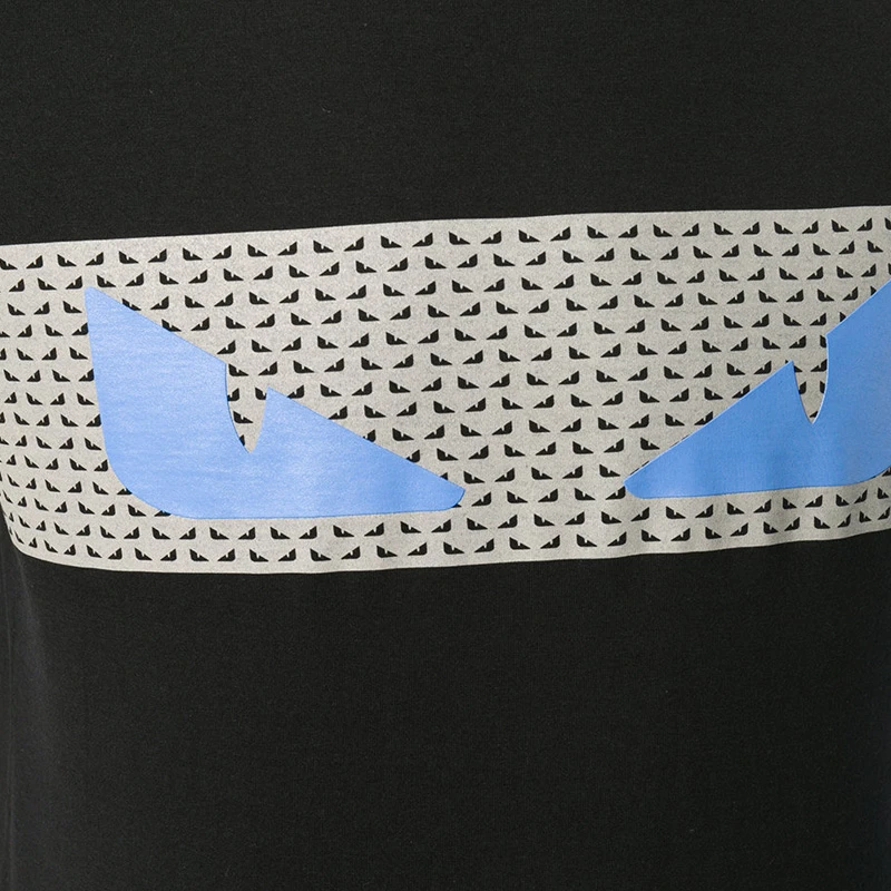 商品Fendi|Fendi 芬迪 Monster Eye系列 男士纯棉小怪兽眼睛装饰圆领时尚休闲短袖T恤 FAF511A2UZ0GME,价格¥1578,第1张图片