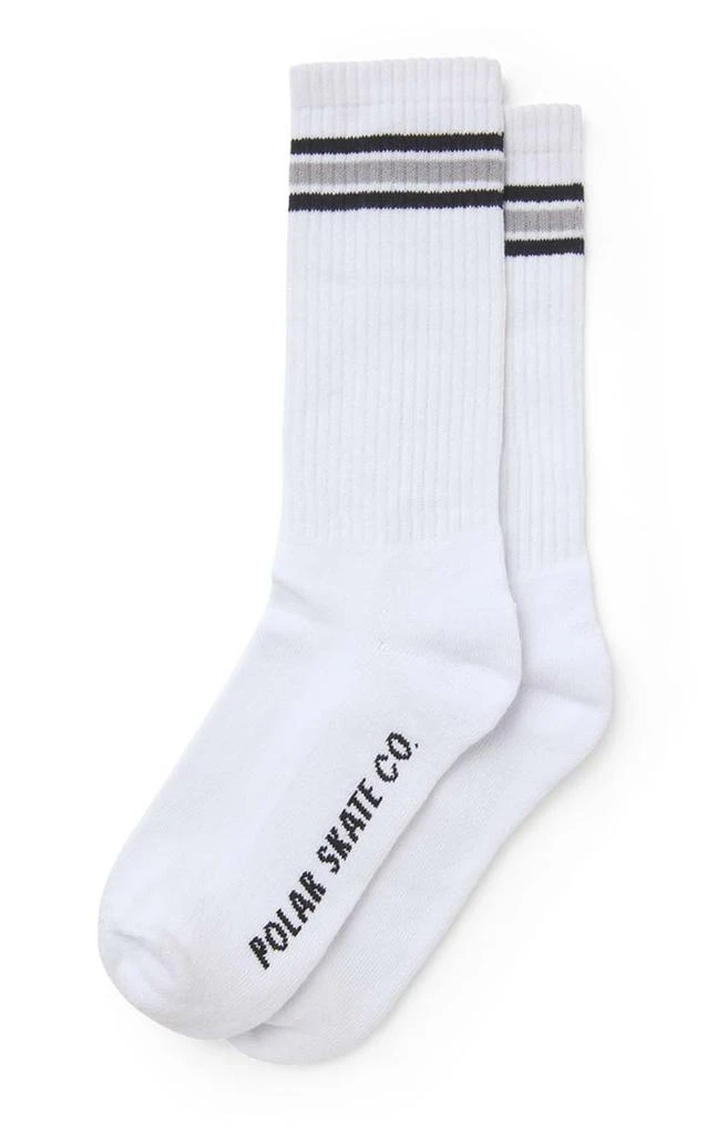 商品Polar Skate Co.|Stripe Socks - White/Grey,价格¥87,第1张图片